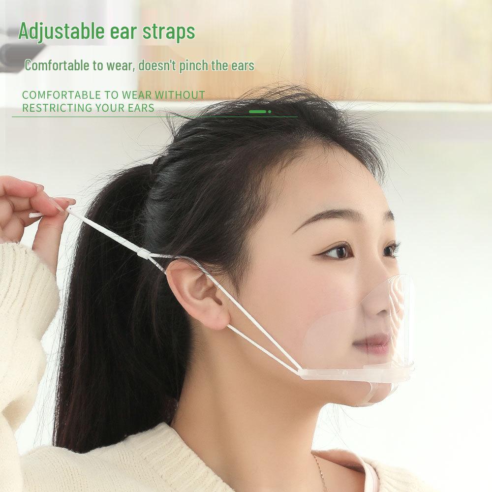 Clear Dining Mask: Anti-Fog Chef Face Shield, Transparent Kitchen Protector, Anti-Saliva Guard