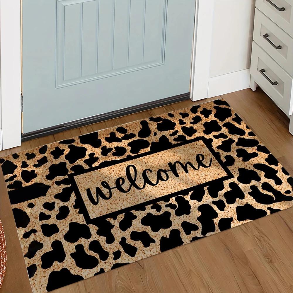 Felpudo de Bienvenida Retro VIKAMA, Felpudo de Entrada Antideslizante y Resistente a la Suciedad, Alfombra para Interiores de Cocina y Dormitorio, Decoración del Hogar