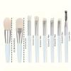 8pcs Portable Makeup Brush Set with Soft Bristles, Mini Beauty Tools, Includes 8 Nylon Makeup Brushes.