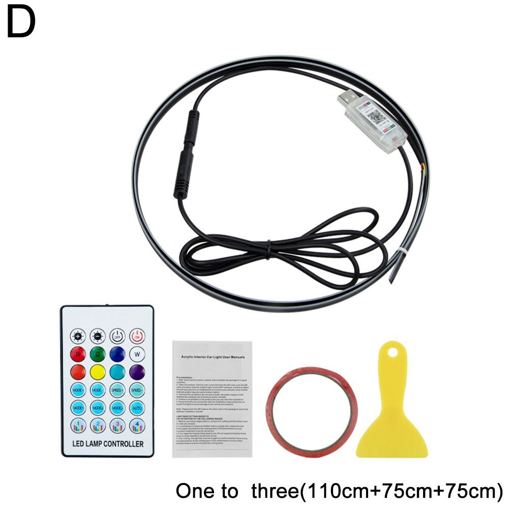 Full Color Streamer Car Ambient Lights RGB APP 64 Color Universal LED Interior Hidden Acrylic Strip Symphony Atmosphere Lamps