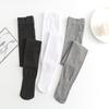 Girls' Cotton Dance Tights: Thin Vertical Stripes, White, Student-Friendly