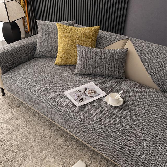 Подушка для дивана из синели мягкий нескользящий однотонный чехол для дивана пылезащитный чехол для сиденья дивана для гостиной съемный чехол для дивана 70x70cm 1983₽