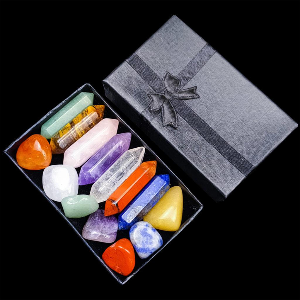 14 Stück Kristalle für Kristallsteine. Anfänger, Kristalle, Set - mit Geschenkverpackung white