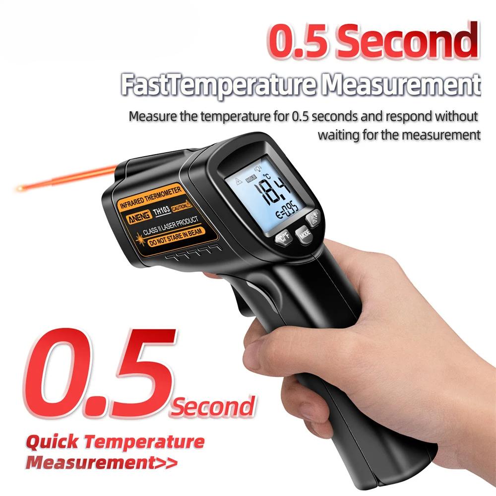 TH103 Digital Infrared Laser Thermometer Industrial Temparature Gun Backlight Screen Temperature Meter Non-contact Tools