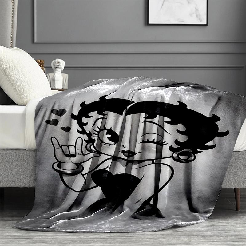 Betty Boop Print Blanket - Soft & Comfortable, for Bedroom, Travel, Sofa, Home Decoration - Birthday Christmas Gift for Friend