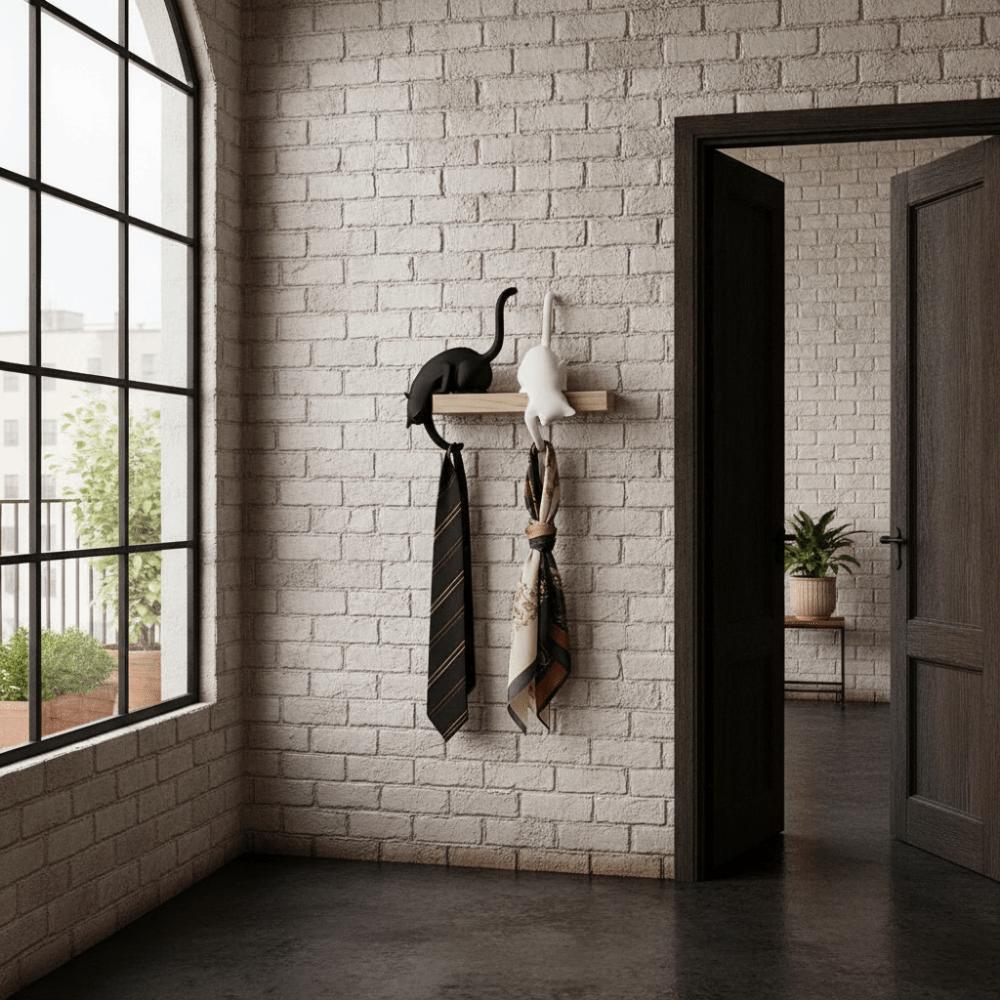 Adhesive Wall Hooks Decorative Wall Hooks Shelf Edge Design Hanging Holder Fashion Cat Tail Hooks