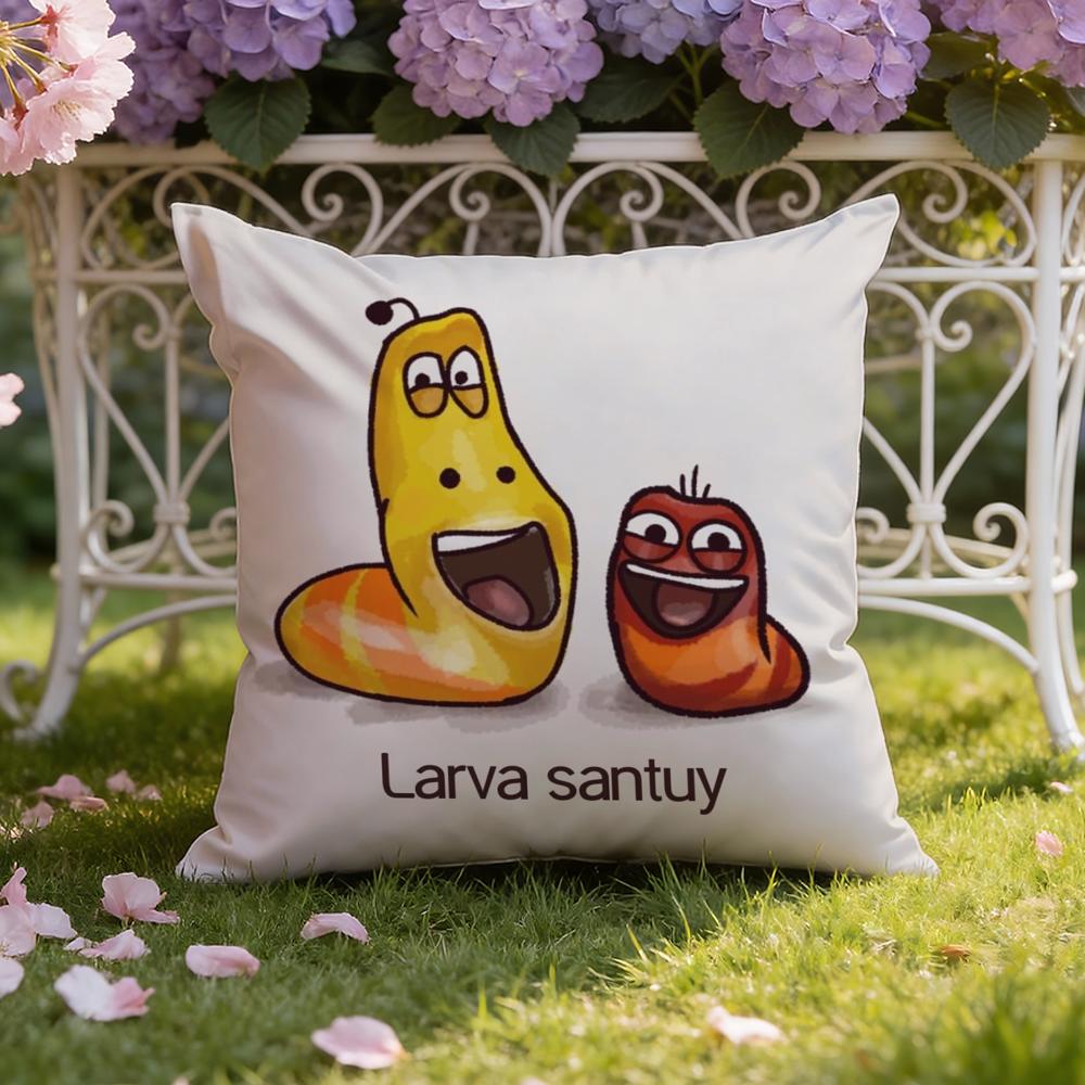 Funny L-Larva Cushion Cover Home & Car Dual-Scene Pillow Cover: Reversible for Premium Comfort