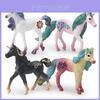Bezauberndes PVC-Einhorn-Modell für Fantasy-Dekoration mit vier schönen Farbvarianten