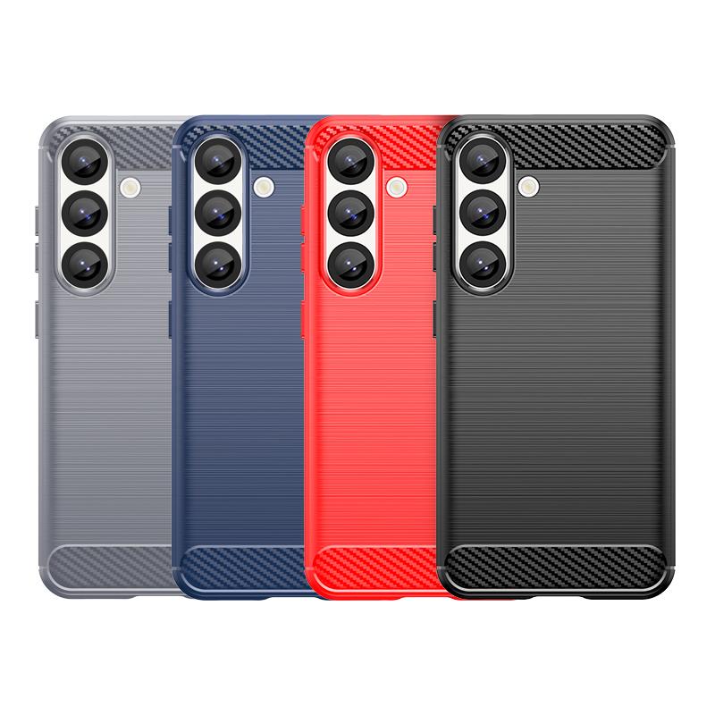 For Samsung Galaxy S25 Case Cover Samsung S25 Capas Carbon Fiber Shockproof Phone Back Bumper Soft TPU Cover Samsung S25 Fundas
