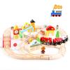 Thomas & Co. Compatible Wooden Train Tracks, Electric Locomotive, Station Set, Wooden Toy Train Set with Train Cars, Assembly Required, Scenery,