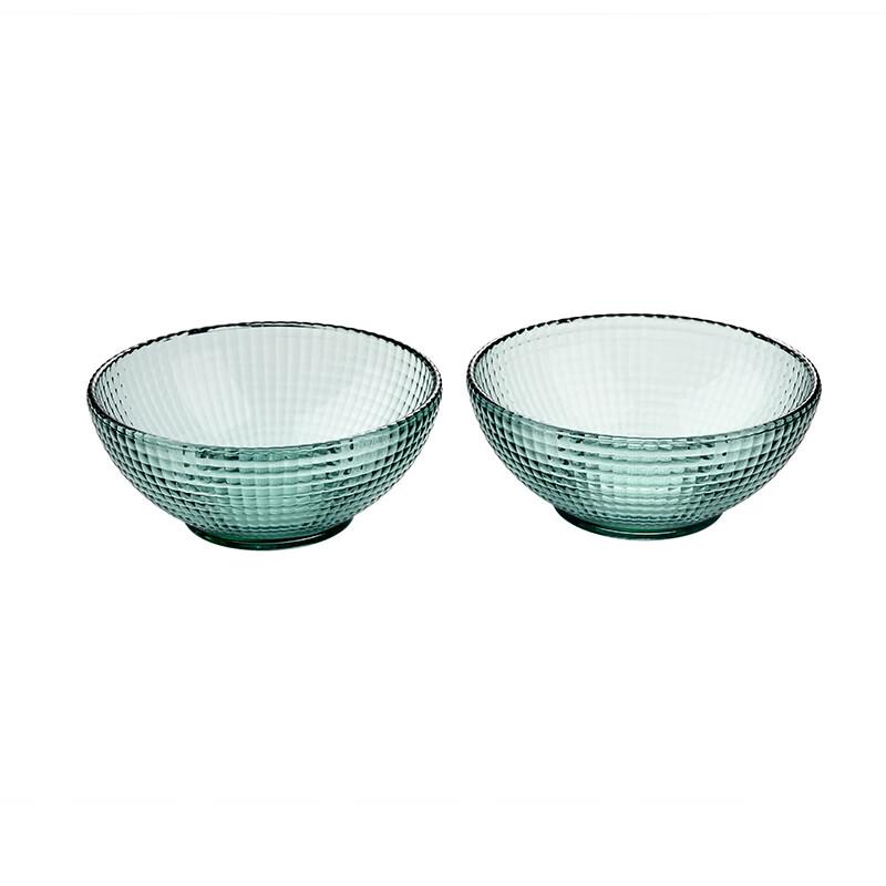 Lakeside Green 5-inch Dotted Glass Bowl Set (2-piece)
