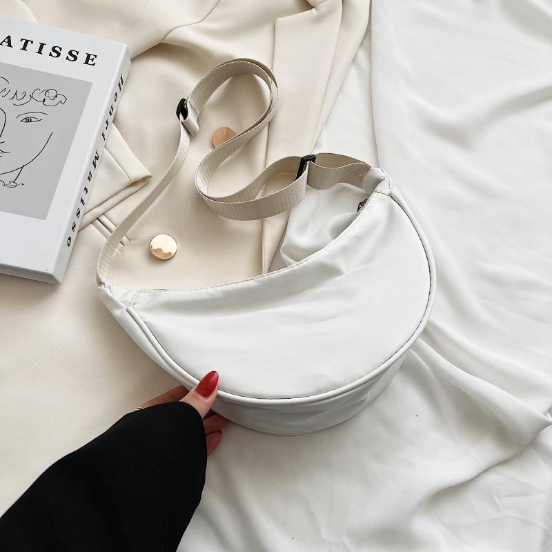 2024 Women's Trendy Lightweight Nylon Crossbody Bag - Simple Fashion Shoulder Canvas Dumpling Bag