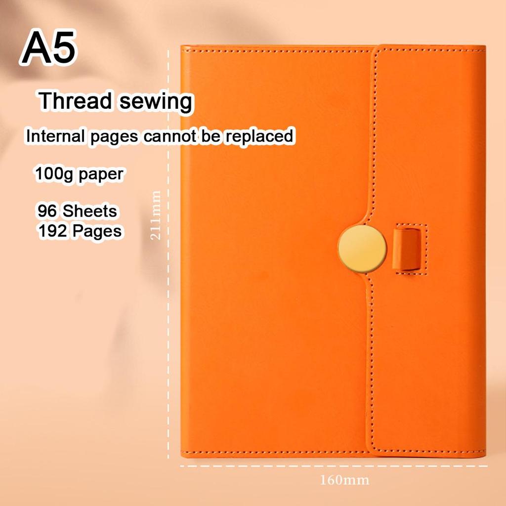 A5 Leather Loose-leaf Student Subject Notebook, Business Notepad, Diary, Work Meeting Record Book, Replaceable Inner Pages