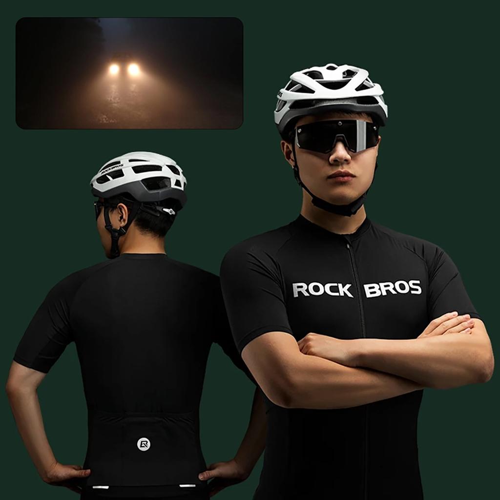 Cycling jersey with short sleeves, zip-up, xxxxl - black