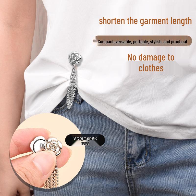 

Регулируемый магнитный подгибатель подола и пряжка для уменьшения талии - без шитья, съемная пуговица 12mm*113mm*Chain Shape*Silver