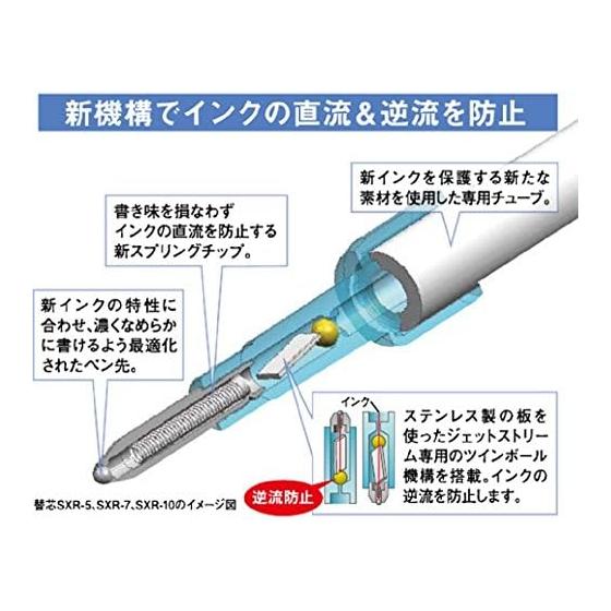 עט כדורי 3 צבעים Mitsubishi Pencil Jet Stream 0.7 כחול נייבי שקוף כתיבה קלה SXE340007T.9