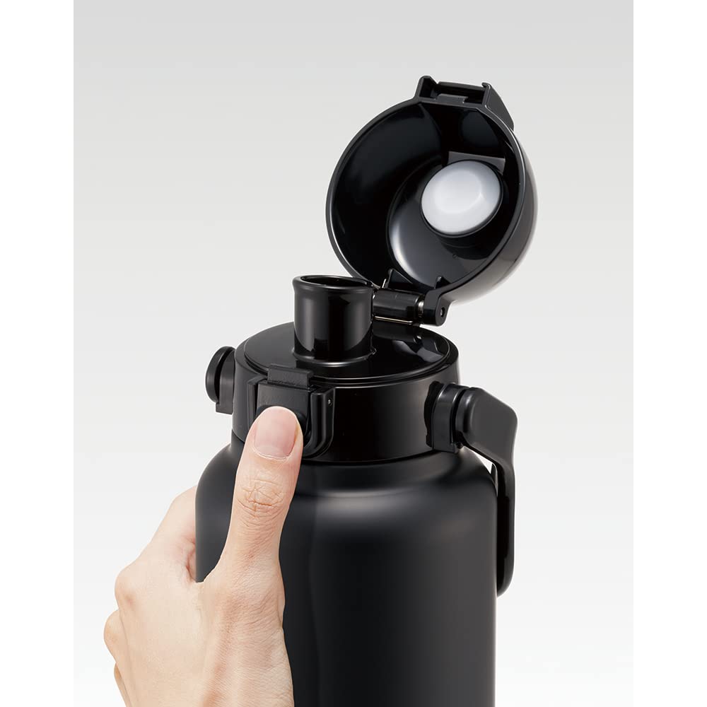 Skater STD10H-A Stainless Steel Direct Drinking Bottle with Handle, 1000ml Water Bottle, Black