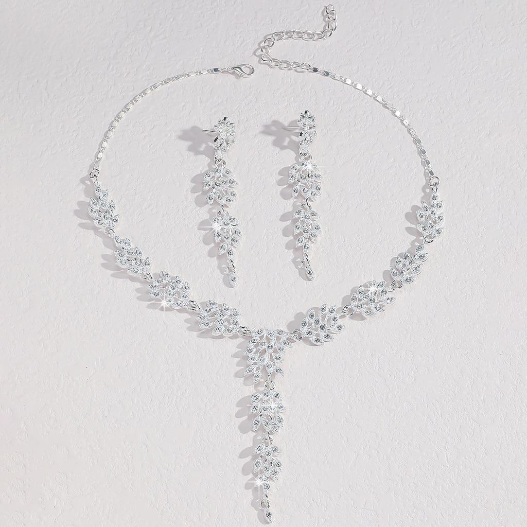 Klassischer Modeschmuck Beliebter Schmuck Ähren-Mode Kreative Halskette Ohrringe Zweiteiliges Set Mode Hochzeitszubehör