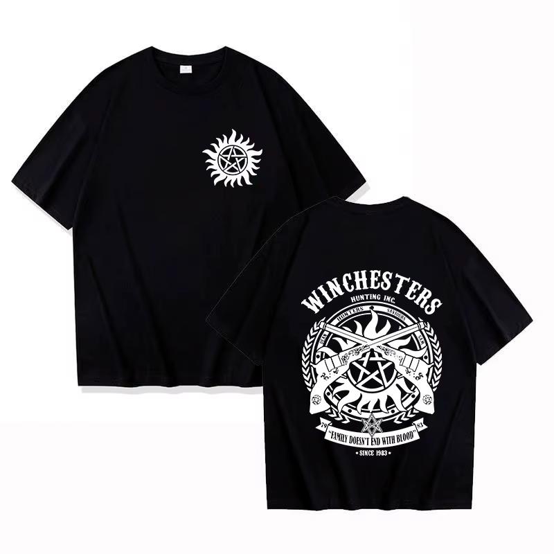 New Tv Supernatural Printed Unisex Unisex TShirts Supernatural Short Sleeve Shirts Summer Round Neck Tee Shirt Casual Funny Tops