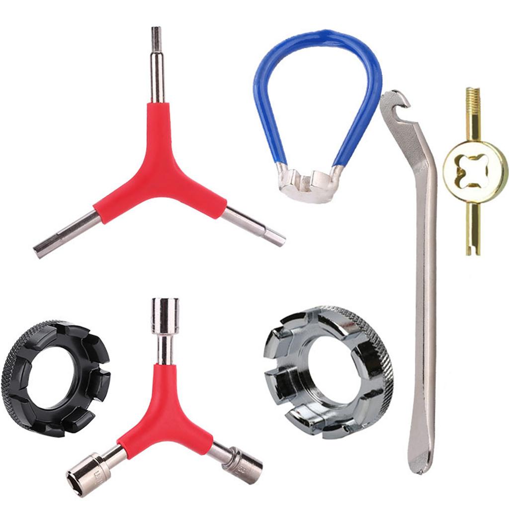 Bicycles Spoke Wrench Portable Bike Spoke Adjustment Tool Tire Lever Cycling Pocket Tool Bicycles Rims Truing Tool