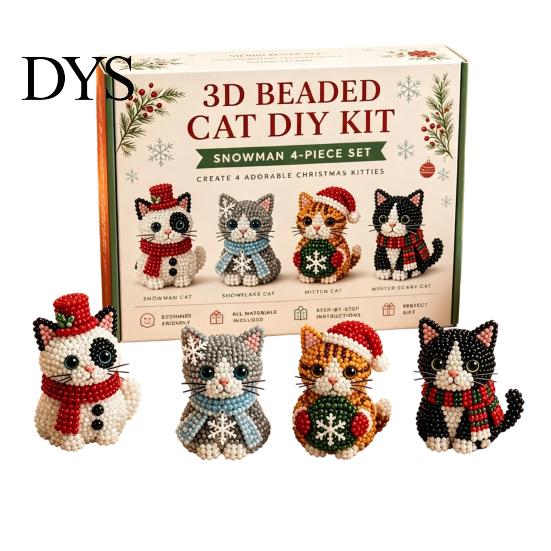 Sauberes, schmutzfreies Bastel-3D-Perlen-DIY-Set, Lebensechtes Weihnachtstier-Perlen-Set, Kreatives DIY-Kunst- und Bastelset, Handgefertigtes, Einfaches Stickset für
