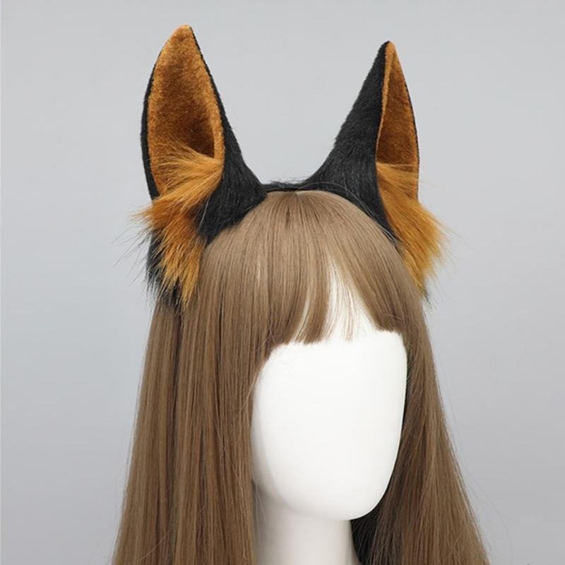 Cosplay Hundeohren Stirnbänder Dobermänner Karneval Anime Charakter Haarband Hundeohren Stirnbänder Plüsch Weihnachten Haarreif