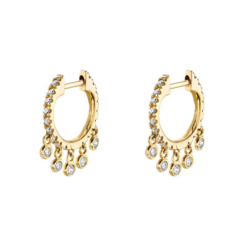 Gold Filled Silver Color Hoop Earrings For Women Stud Earring Zircon Piercing Drop Earings Personalized Jewelry Wholesale