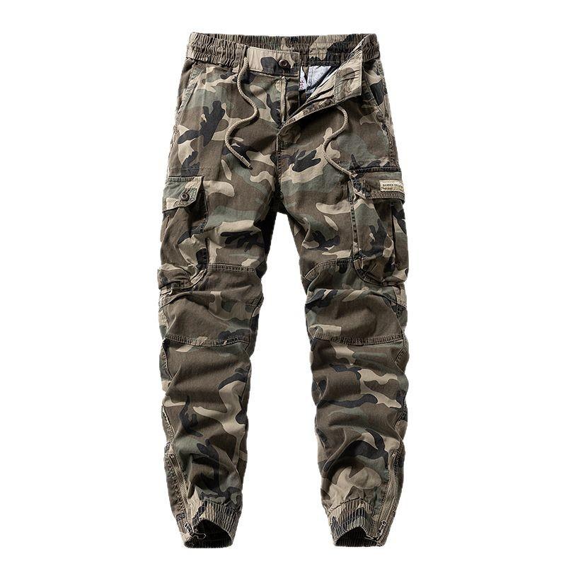Camouflage Overalls Herren Frühlingstide Marke Neu Gebundene Hose Locker Outdoor Sport und Freizeit A-