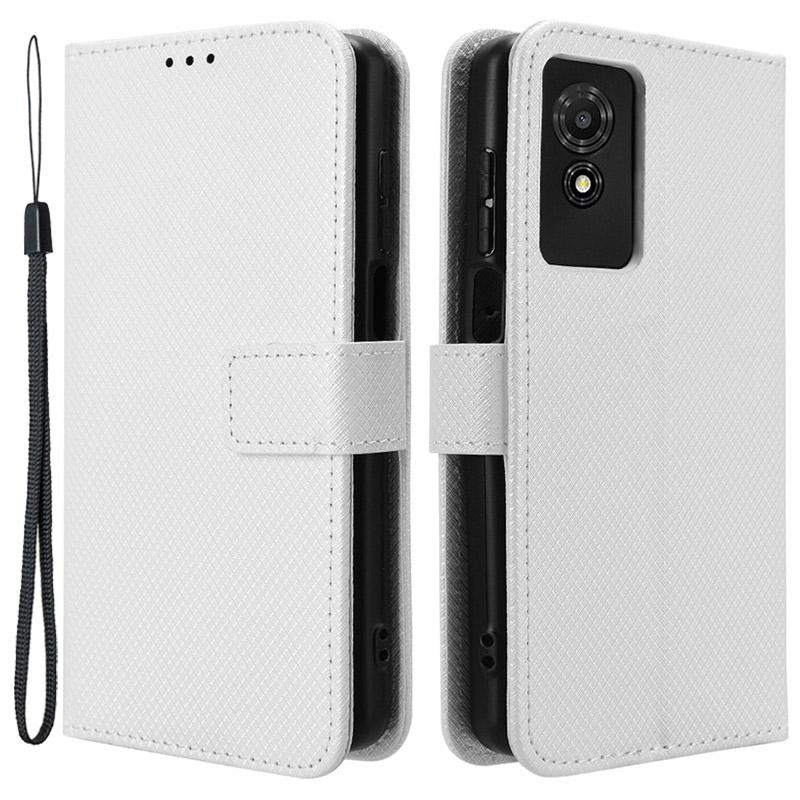 Dla TCL 501 Etui Portfelowe Tekstura Diamentowa Skórzane PU Pokrowiec na Telefon ze Stojakiem