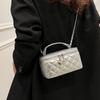 Hand Carry Fashion Diamond Small Square Bag Women's 2025 Spring and Summer New Niche Simple Shoulder Messenger Bag High-end Women's Bag