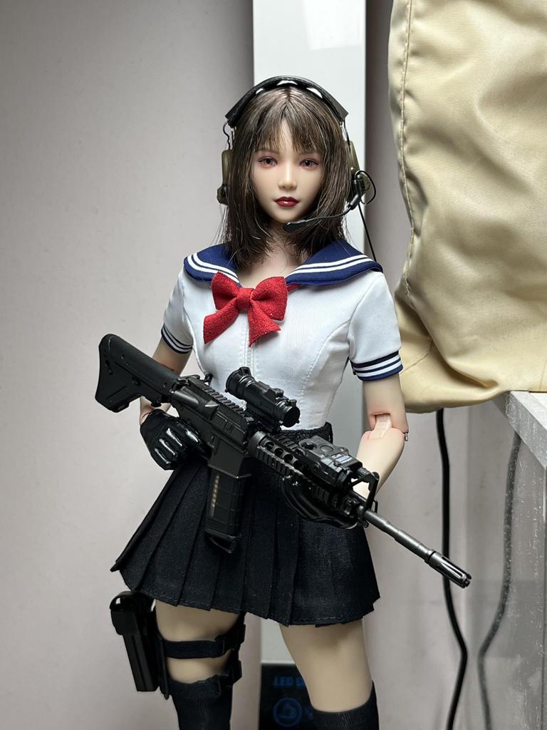 Scale Action Figure Body for Special Sexy High School Girl Sailor Uniform and Gym Swimsuit and Head Not Short Sleeve [TOYBARJAPAN] 1/6 TBLeague,