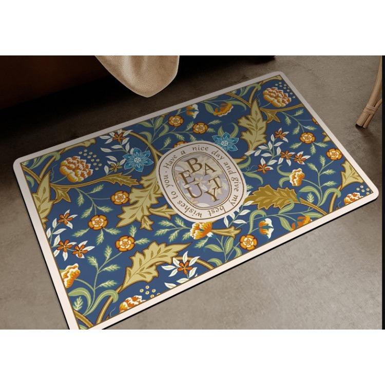 Retro Mata Podłogowa do Łazienki Szybkoschnąca Antypoślizgowa Odporna na Zabrudzenia i Odporna na Zużycie Mata Podłogowa