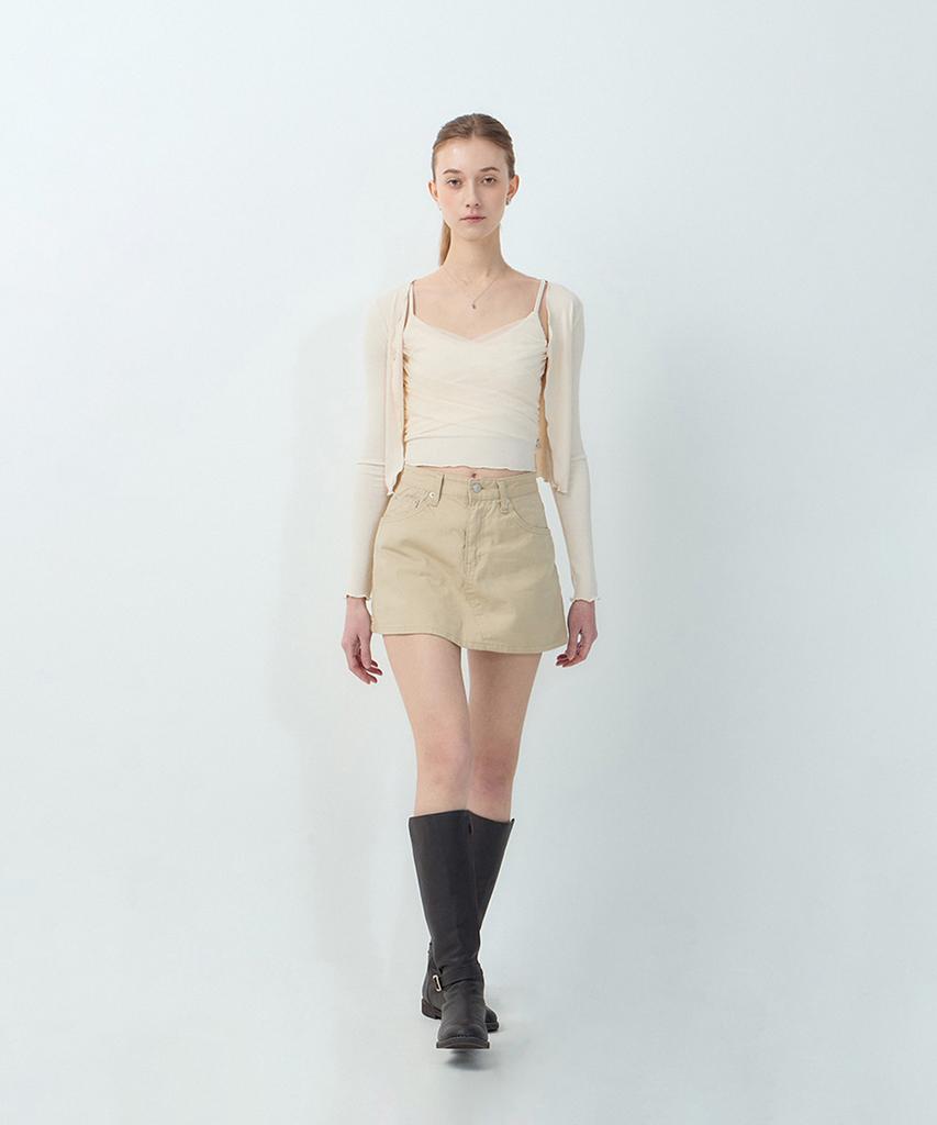 Potipo [W] Daily Cotton A-Line Mini Skirt