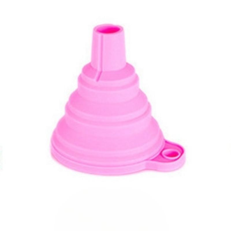 

1 шт. Силиконовая воронка Мини Многофункциональная Удобная Кухонная Складная Воронка Кухонные Принадлежности 1PC розовый