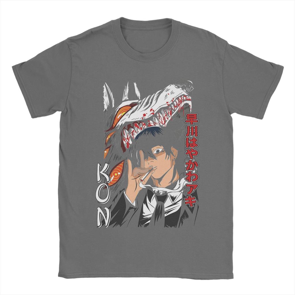 Men T-Shirts Chainsaw Man Aki Hayakawa Vintage Pure Cotton Tee Shirt Short Sleeve T Shirt Crew Neck Clothing New Arrival