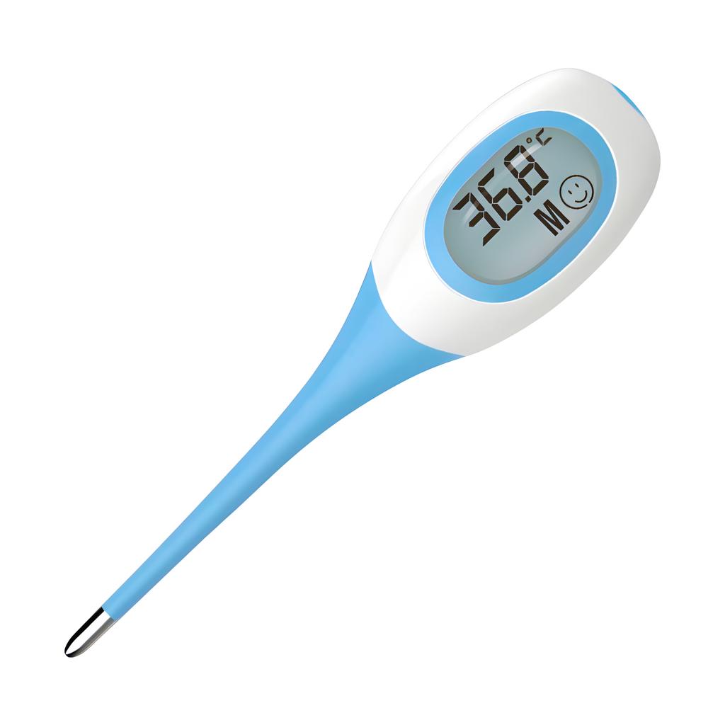 Digital Thermometer for Underarm,8‑Second Reading Electronic Thermometer,With Battery,Waterproof Flexible Probe for Kids Adults