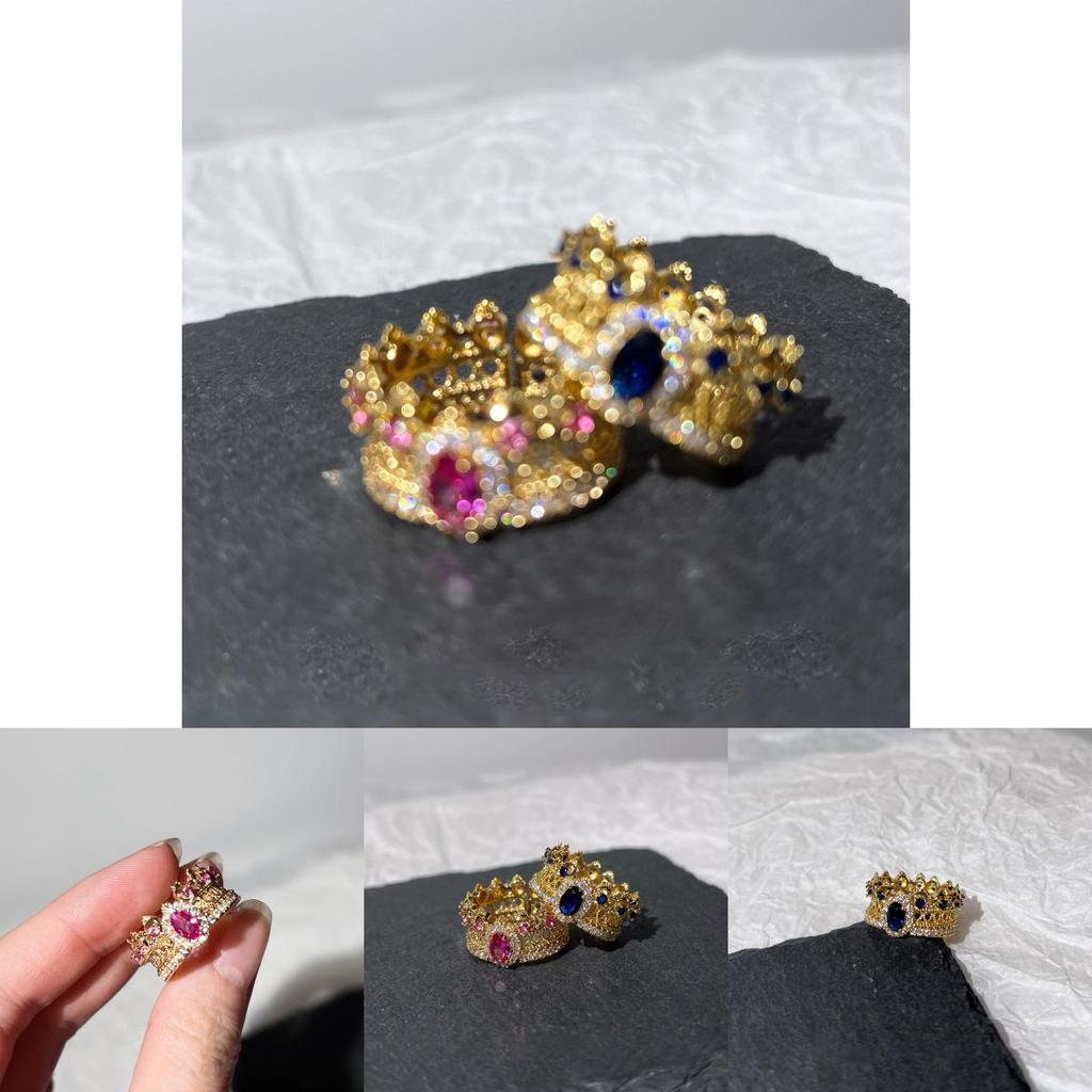 Exquisiter geometrischer Stil Verstellbarer offener Ring mit bunten Zirkonia-Steinen für Damen