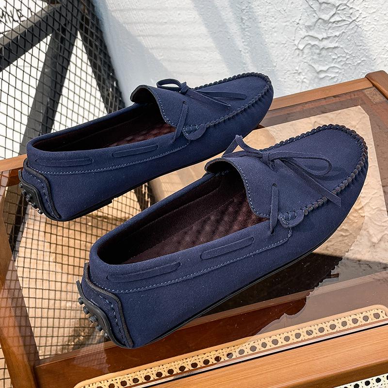 Men's Spring Casual Velvet Driving Shoes - British Style, Versatile, Easy Slip-On Design