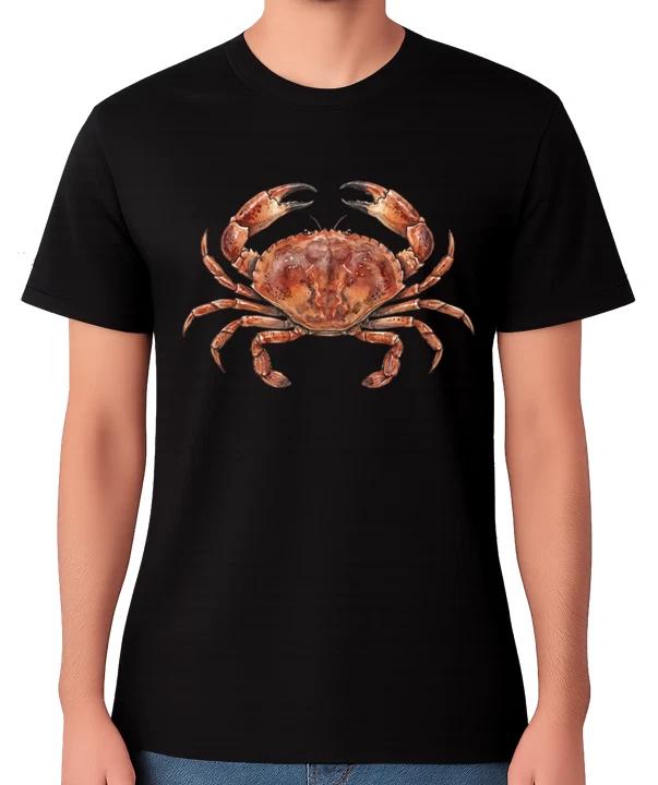 Realistic Crab T-Shirt Ocean Sea Life Wildlife Graphic Unisex Tee XS