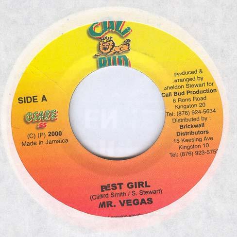 

7inch Record MR. VEGAS - Best Girl NONE Cali Bud 2000 Jamaica Reggae, Ska & Dub Used