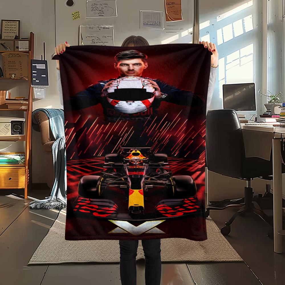 1 pièce Couverture en Flanelle Imprimée Max Verstappen, Haute qualité Toutes Saisons, Décoration d'Intérieur, Chaleur et Confort, Parfaite pour les Cadeaux de Noël