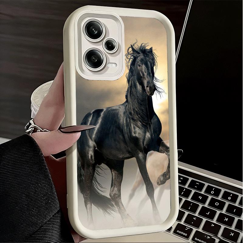 Phone Case for Xiaomi Redmi Note 15 14 13 Pro Plus Black Horse Galloping Shell 12S 11 11S 11T 5G 14S Soft Silicone Funda
