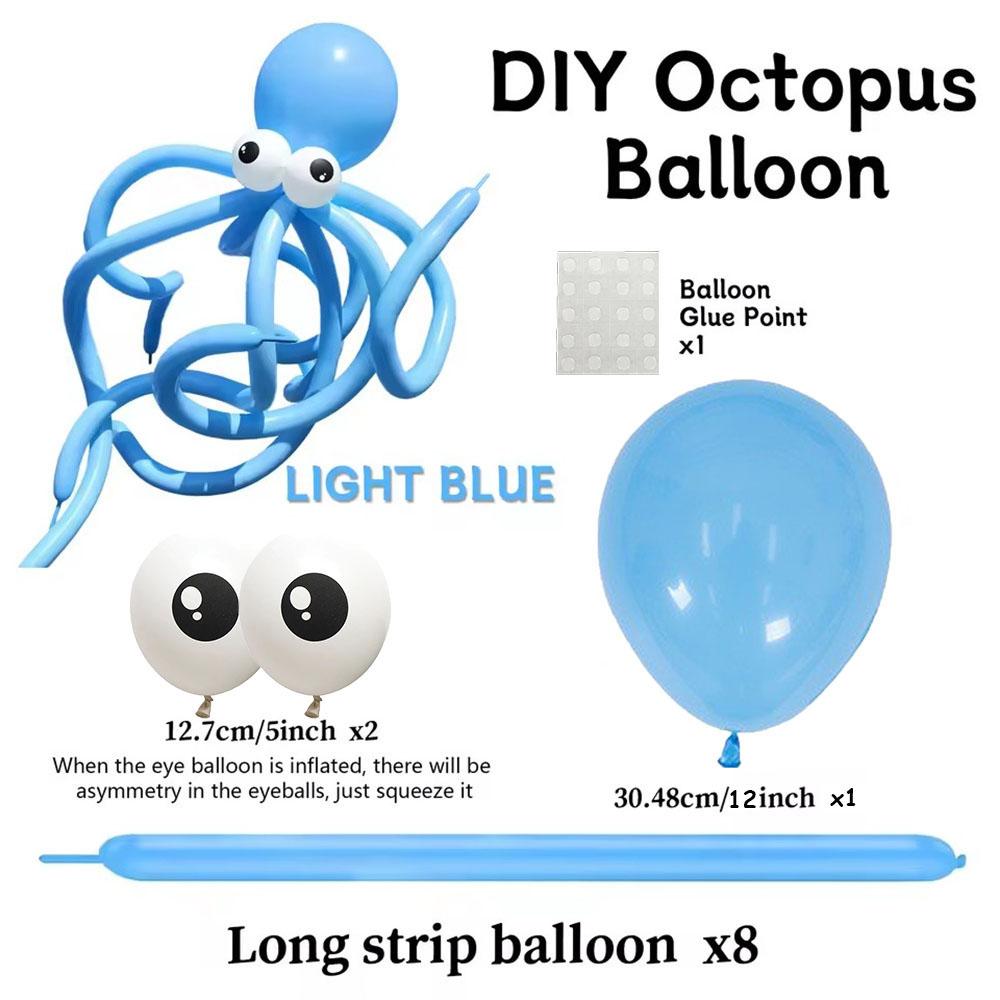 Octopus Shaped Balloon 260Q High-End Long Balloon Latex Twisted Balloon for Birthday, Wedding, Bridal Shower, Holiday Party