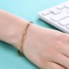 14K Gold Platinierte Einfache Paperclip Rechteckige Gliederkette Armband - Europäischer & Amerikanischer Stil