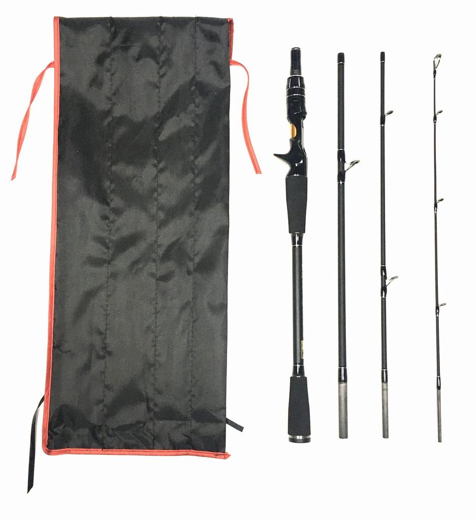 EVA 6ft Bait Pack Rod 4 Pieces Spinning Rod Bait Bass Rod Travel Rod Rockfish Trout Rod (1.8m) (M) Rod)