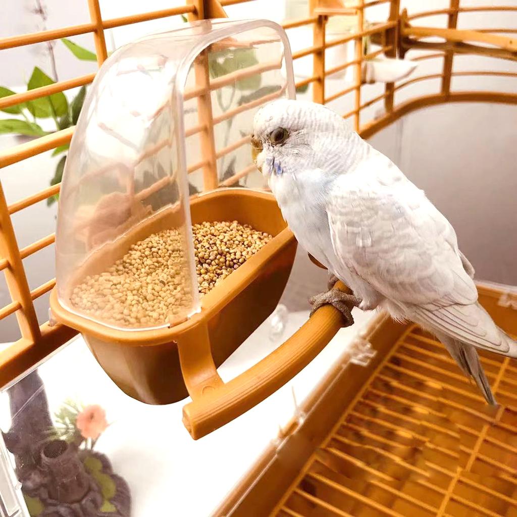 1Pc Bird Feeder Parrot Cage Hanging Feeding Bowl Spill and Splash Proof Parakeet Feeder Box Plastic Food Container Bird Supplies