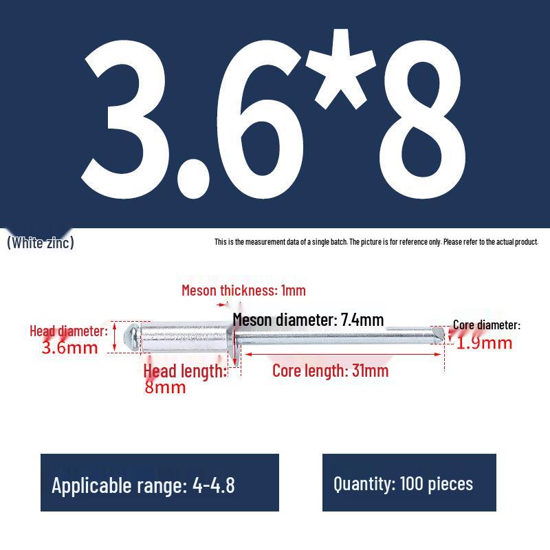 Stainless Steel Countersunk Flat Head Aluminum Open-End Pop Rivet for Decoration