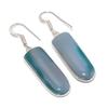 Natural Green Lace Agate Gemstone 925 Sterling Silver Jewelry Earring 1.97" AE-12170