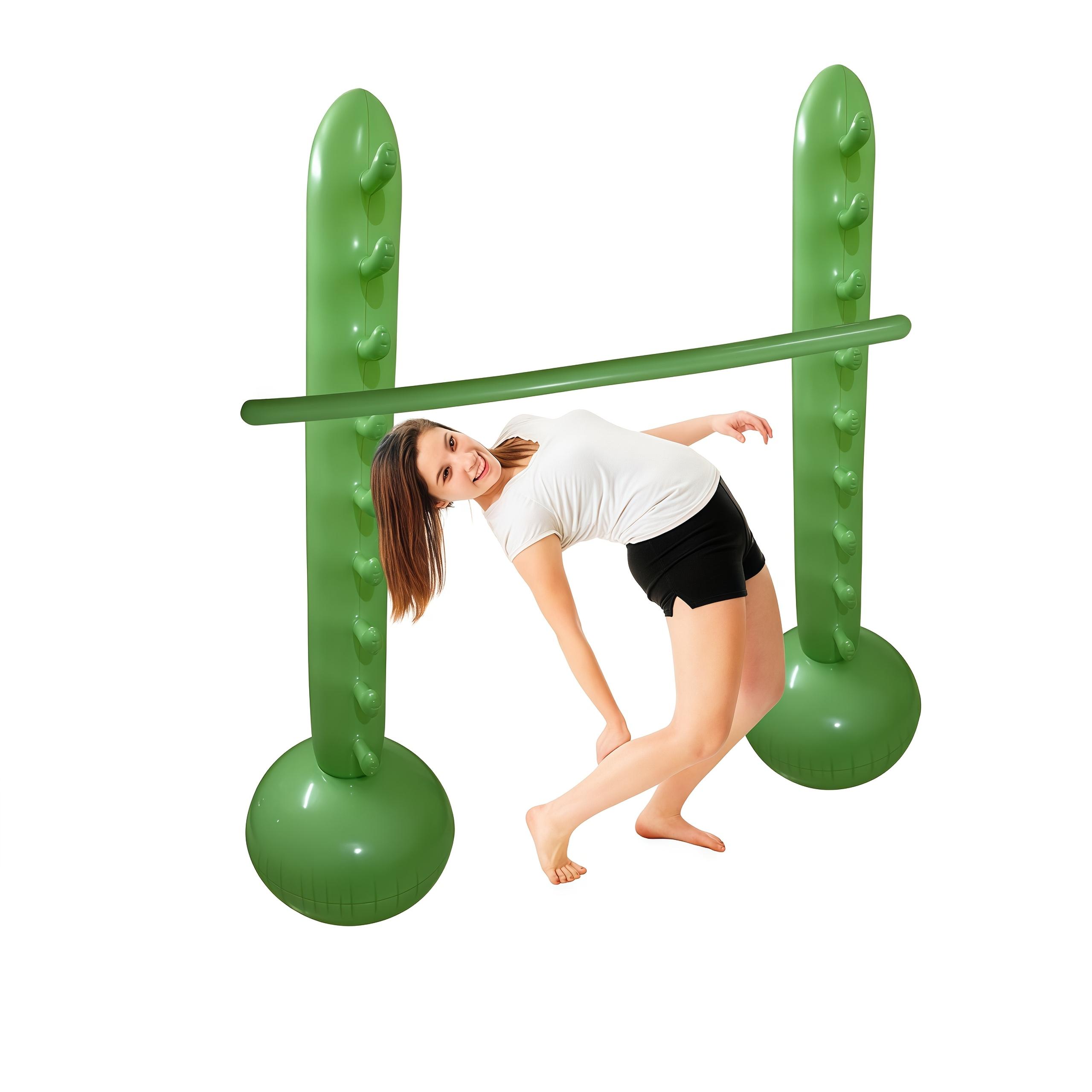 

1Set Inflatable Portable Limbo Inflatable Low Pole,Durable PVC Material; Suitable for Outdoor Party Decoration;Family Gatherings 70.87inch зелений