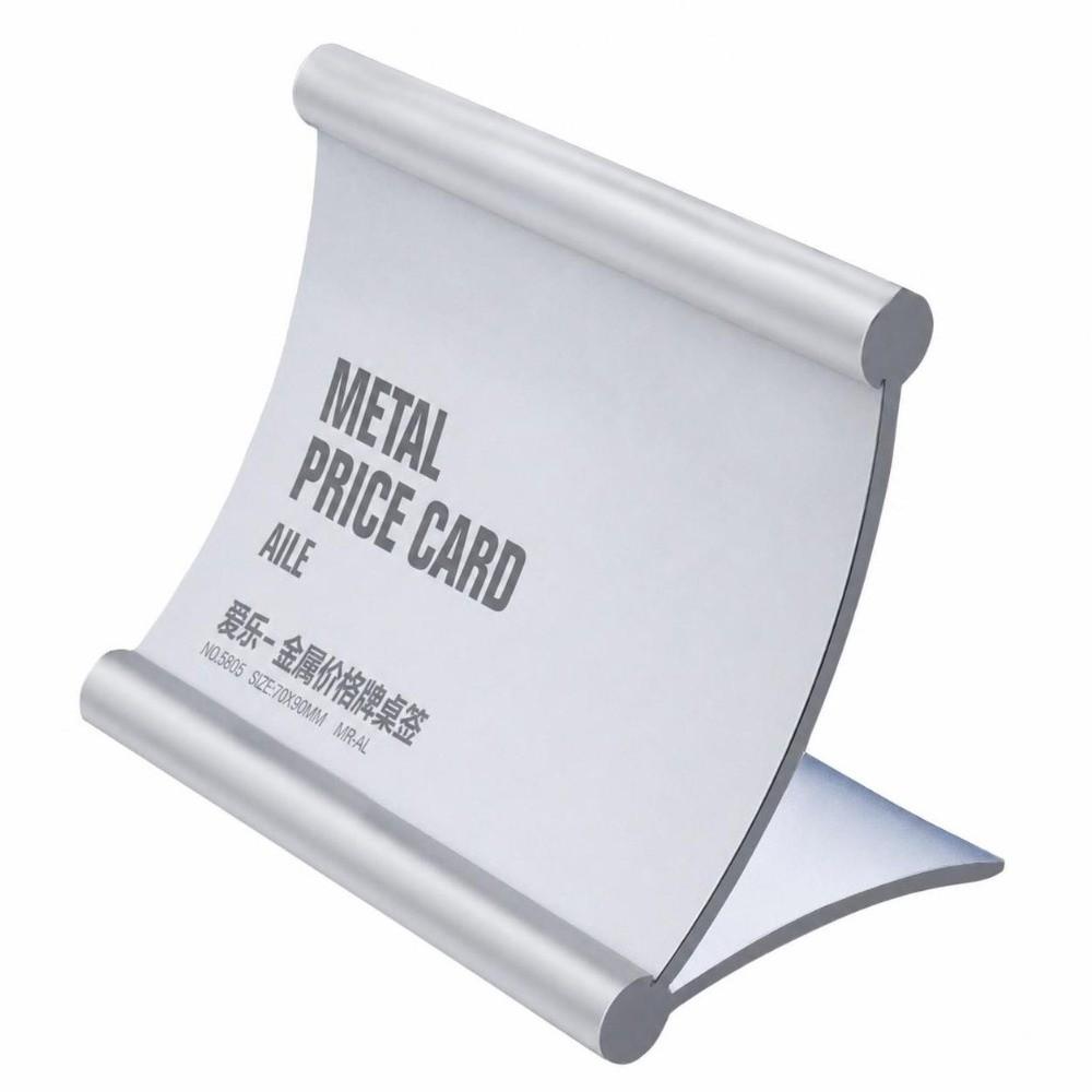 Aluminum Alloy Desktop Price Tag Stand Pull-out Label Display Stand Table Sign Holder Restaurant